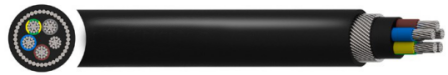 Cable acorazado de cobre negro de HFFR, cable ligado cruz de aluminio del polietileno