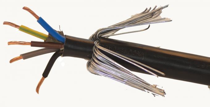 Cable eléctrico acorazado de la base del acero suave 3 multifilar con la protección mecánica
