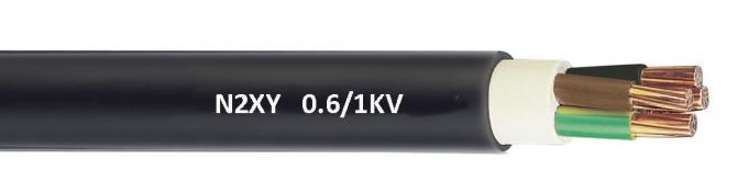600 CRNA Unarmoured del cable N2XY de la baja tensión 1000V. Negro del VDE 0276 del estruendo para el suministro de electricidad