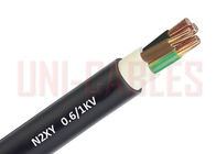 China 600 CRNA Unarmoured del cable N2XY de la baja tensión 1000V. Negro del VDE 0276 del estruendo para el suministro de electricidad compañía
