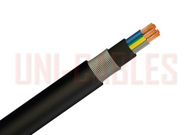 Cable acorazado de cobre negro de HFFR, cable ligado cruz de aluminio del polietileno